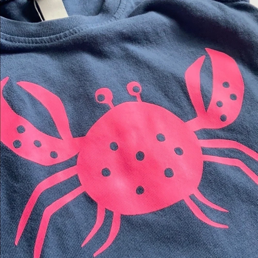 Tea Collection Cotton Appliqué Crab Dress Infant Size 6-9 Months